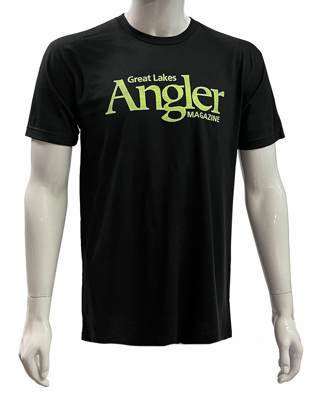Great Lakes Angler Tee Shirt Black w/ Chartreuse Logo